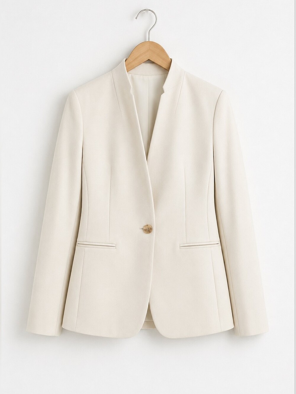 Ann Taylor The Long Collarless Blazer in Fluid Crepe Size 6